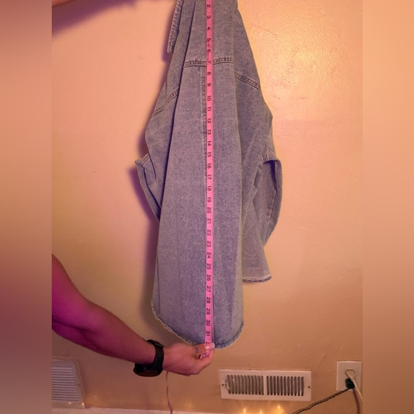 Baggy Patchwork Light Wash Denim Jean Y2K Jacket with Colorful Patches - Picture 10 of 10